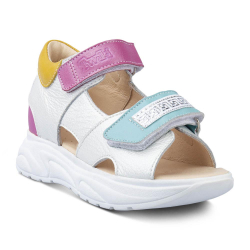 TW-142 (цв.13-мультик./перламутр) Туфли летние (Два ремня на велкро)